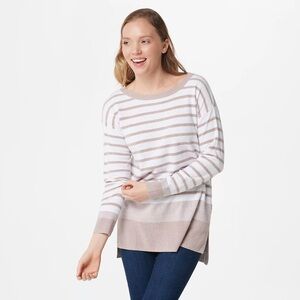 Barefoot‎ Dreams CozyChic Lite striped pullover sweater size 1X